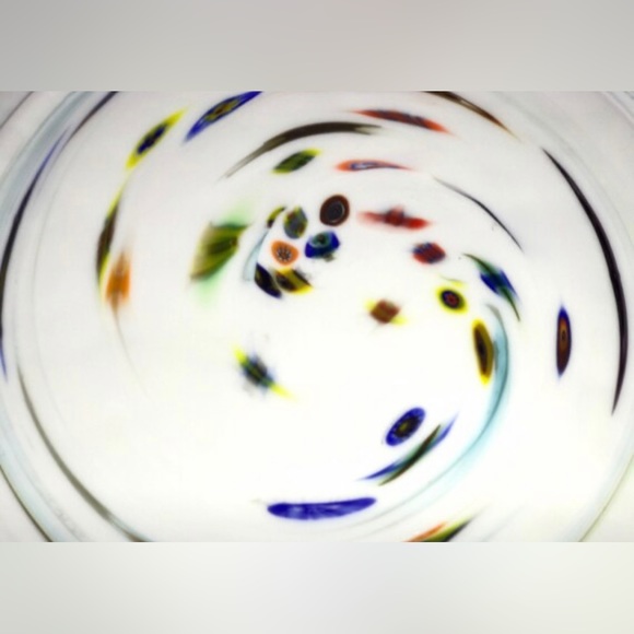 YALOS CASA MURANO Signed Acid Etched Millefiori Swirl Art Glass Charger Plate - Picture 5 of 10